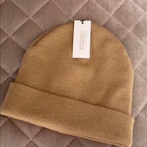 MissGuided Camel Rib Beanie
